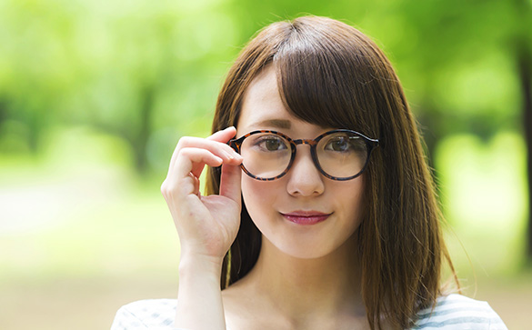 Girl wearing glasses outdoors
