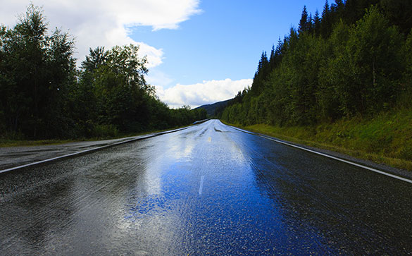 Picture of a wet road